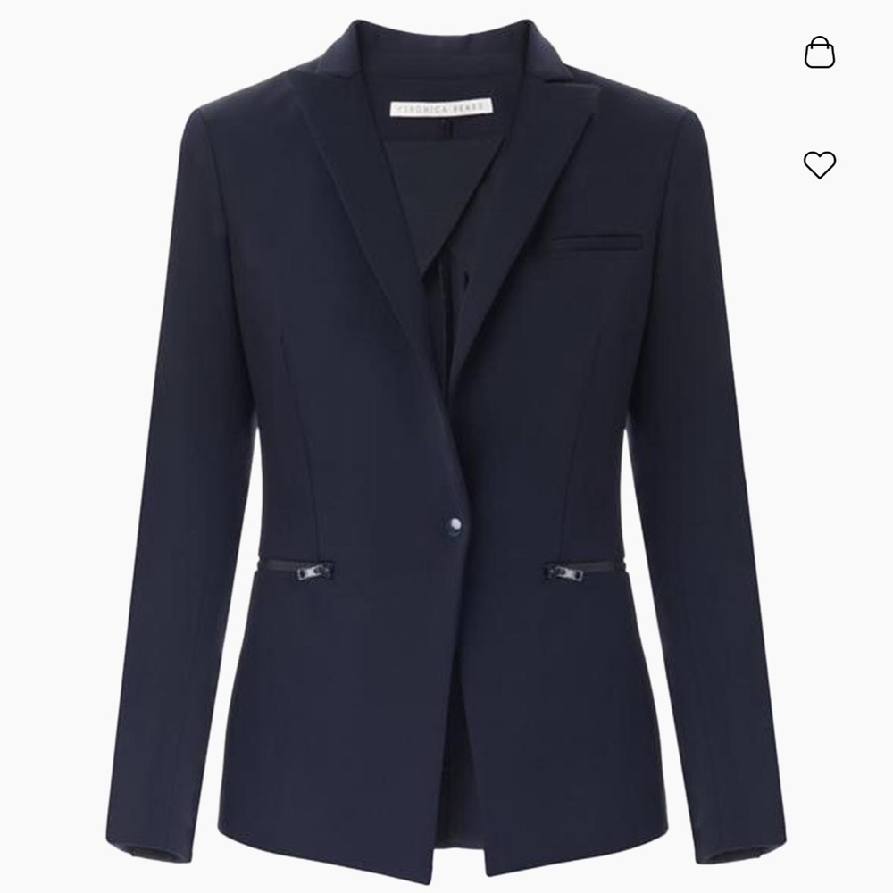 Veronica Beard Core Scuba Blazer in navy